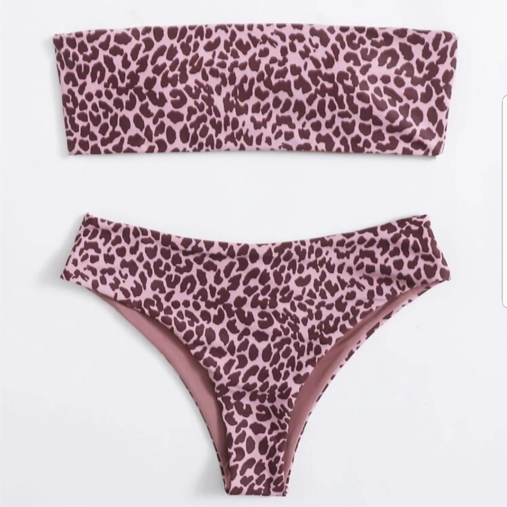 Leopard Bandeau Bikini Sets